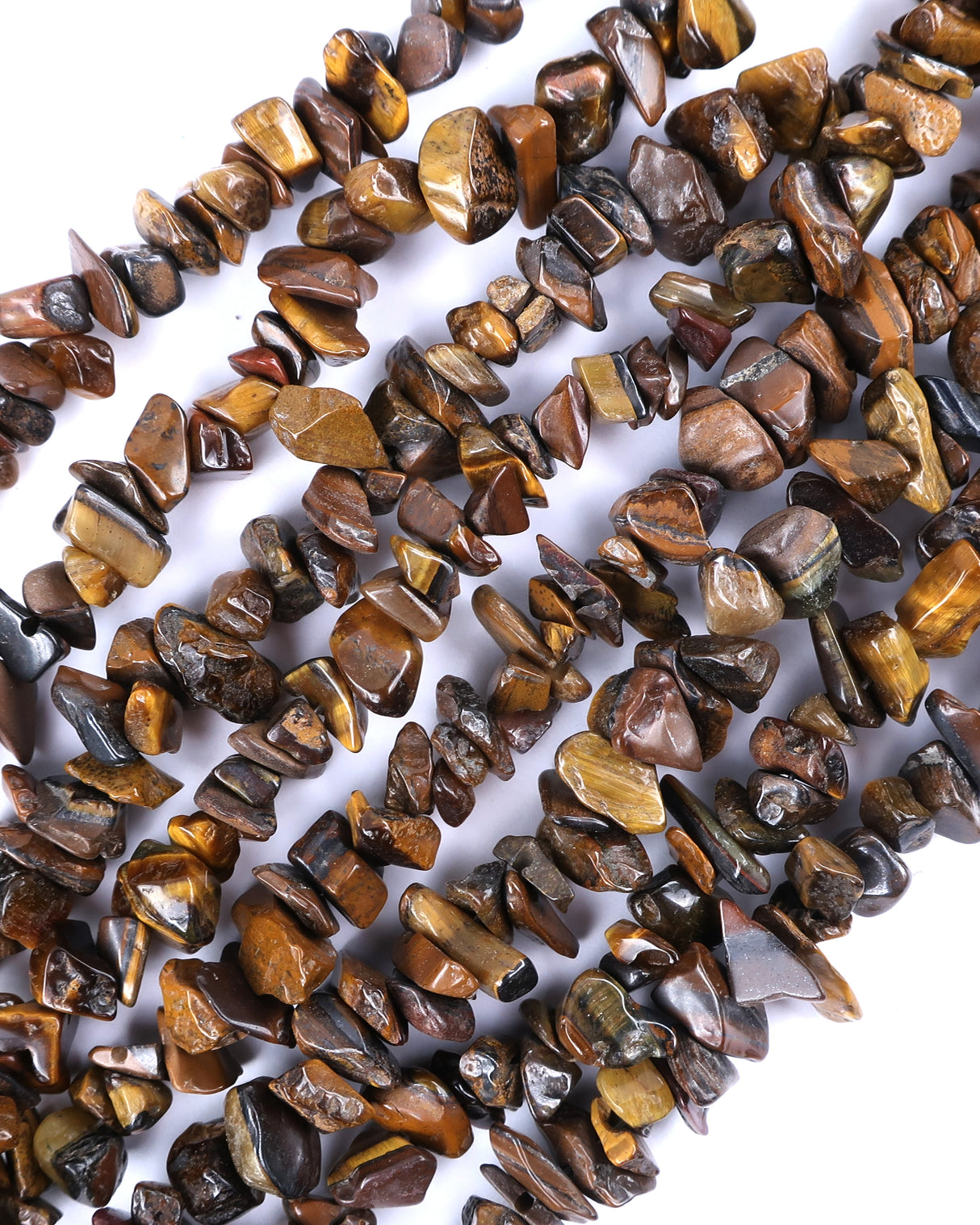 Medium Tigers Eye Chip Beads · 30" strand