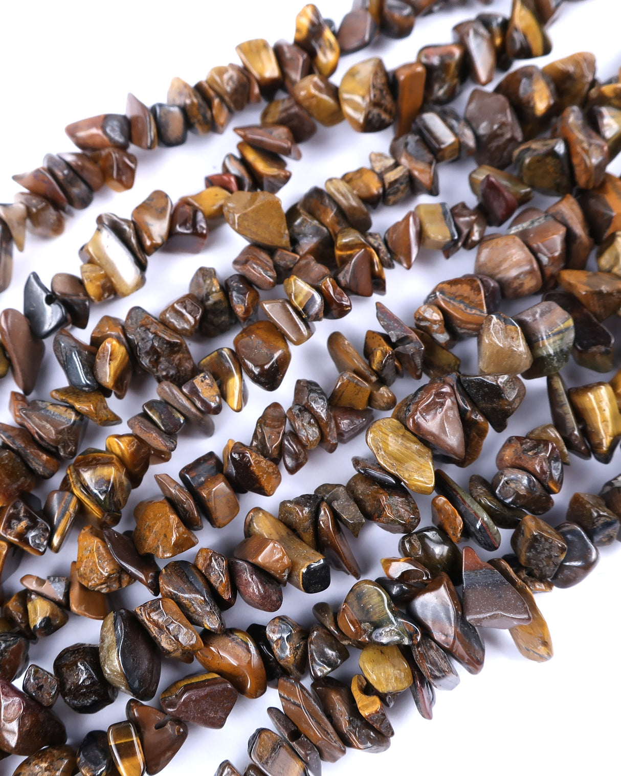 Medium Tigers Eye Chip Beads · 30" strand