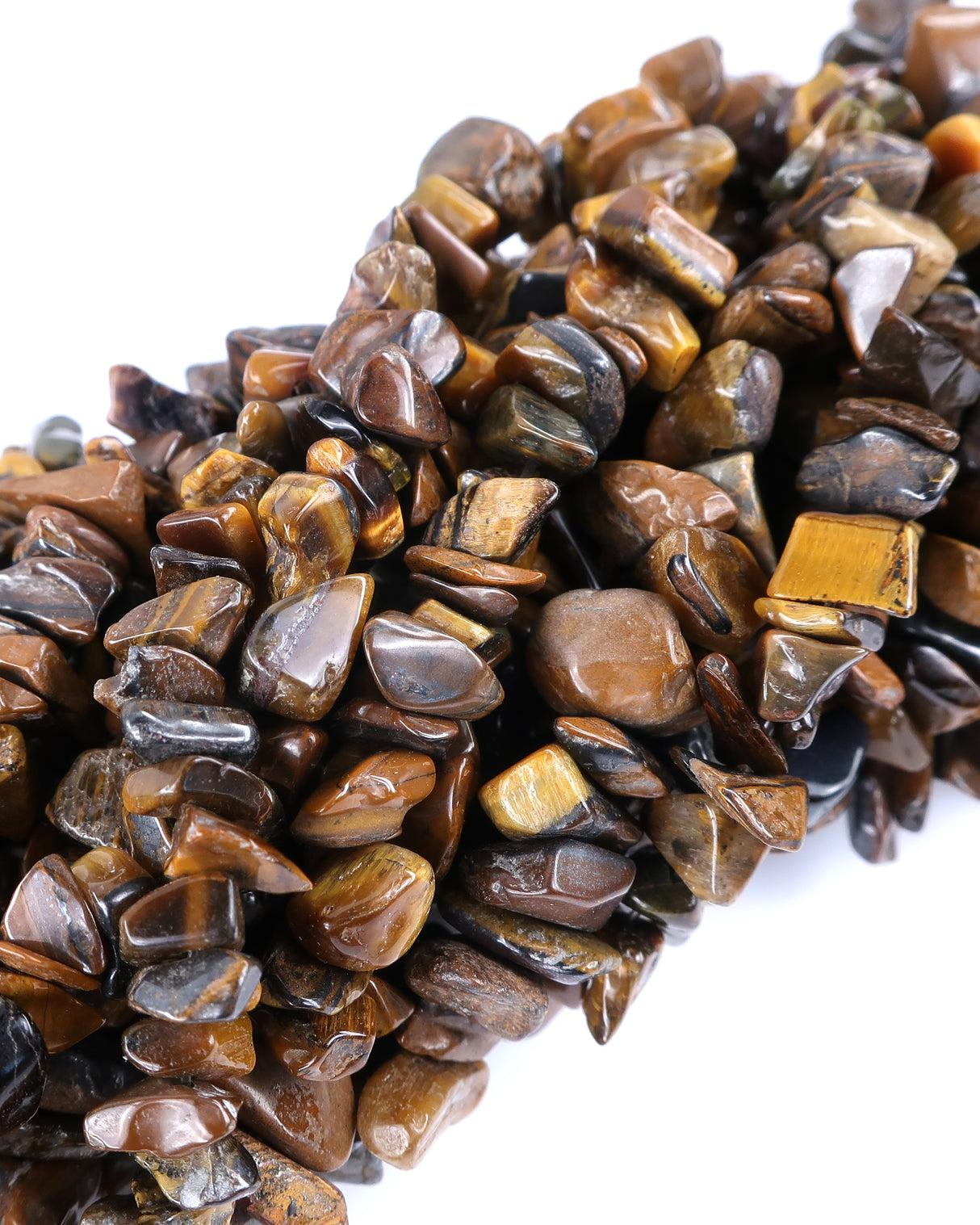 Medium Tigers Eye Chip Beads · 30" strand