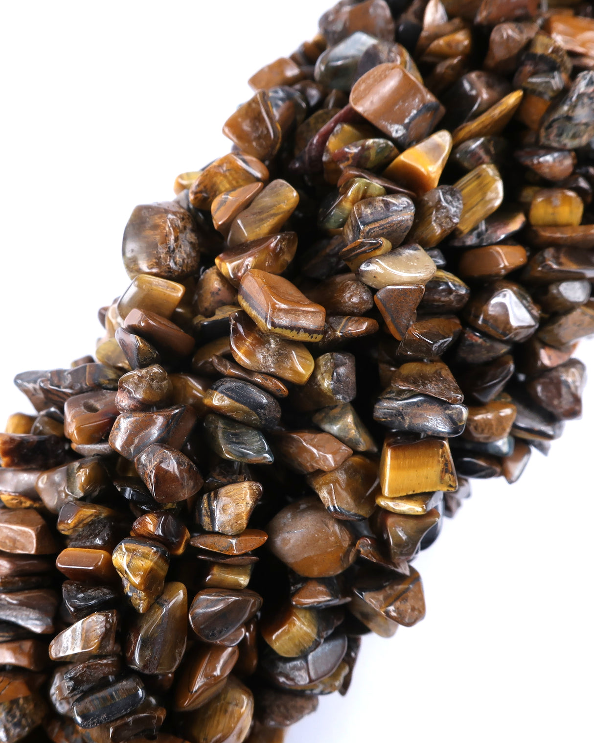Medium Tigers Eye Chip Beads · 30" strand