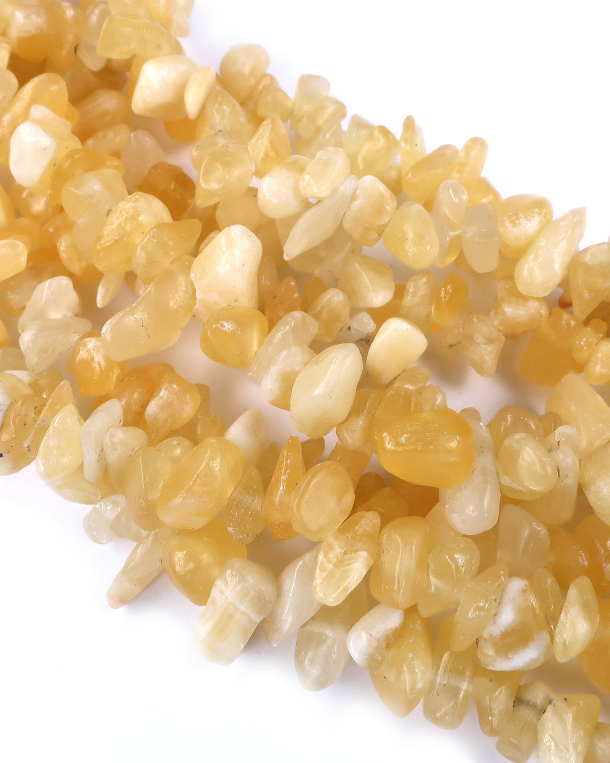 Medium Calcite Chip Beads · 30" strand