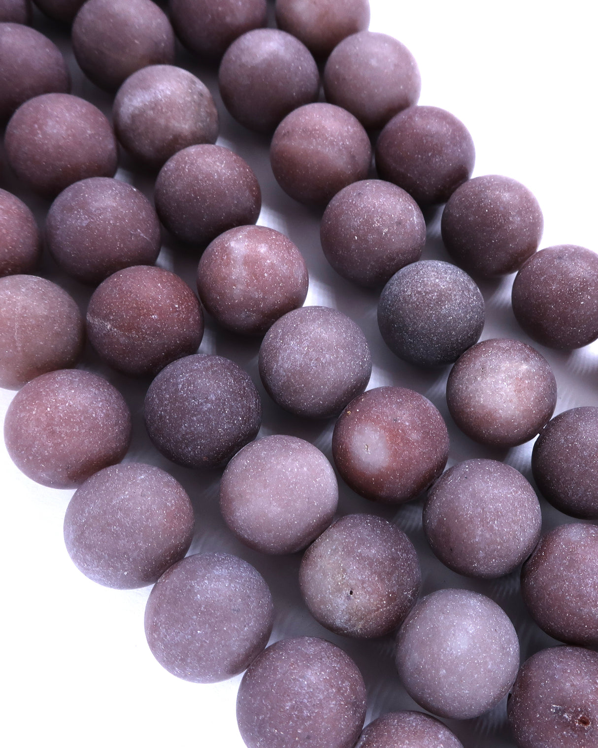 10mm · Frosted · Purple Aventurine · Round Beads · 15" full strand