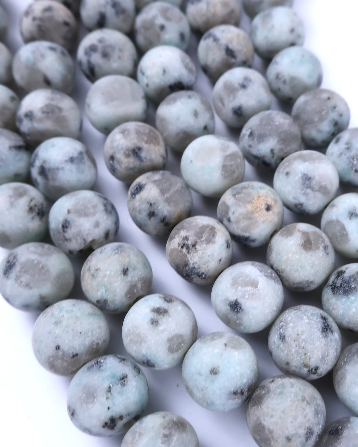 10mm · Frosted · Kiwi Jasper · Round Beads · 15" full strand