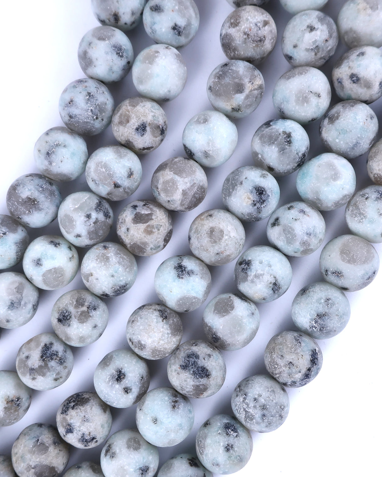 10mm · Frosted · Kiwi Jasper · Round Beads · 15" full strand