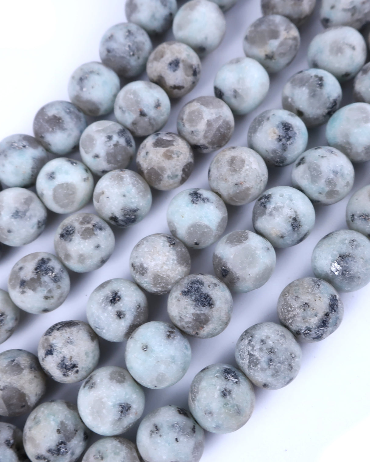 10mm · Frosted · Kiwi Jasper · Round Beads · 15" full strand