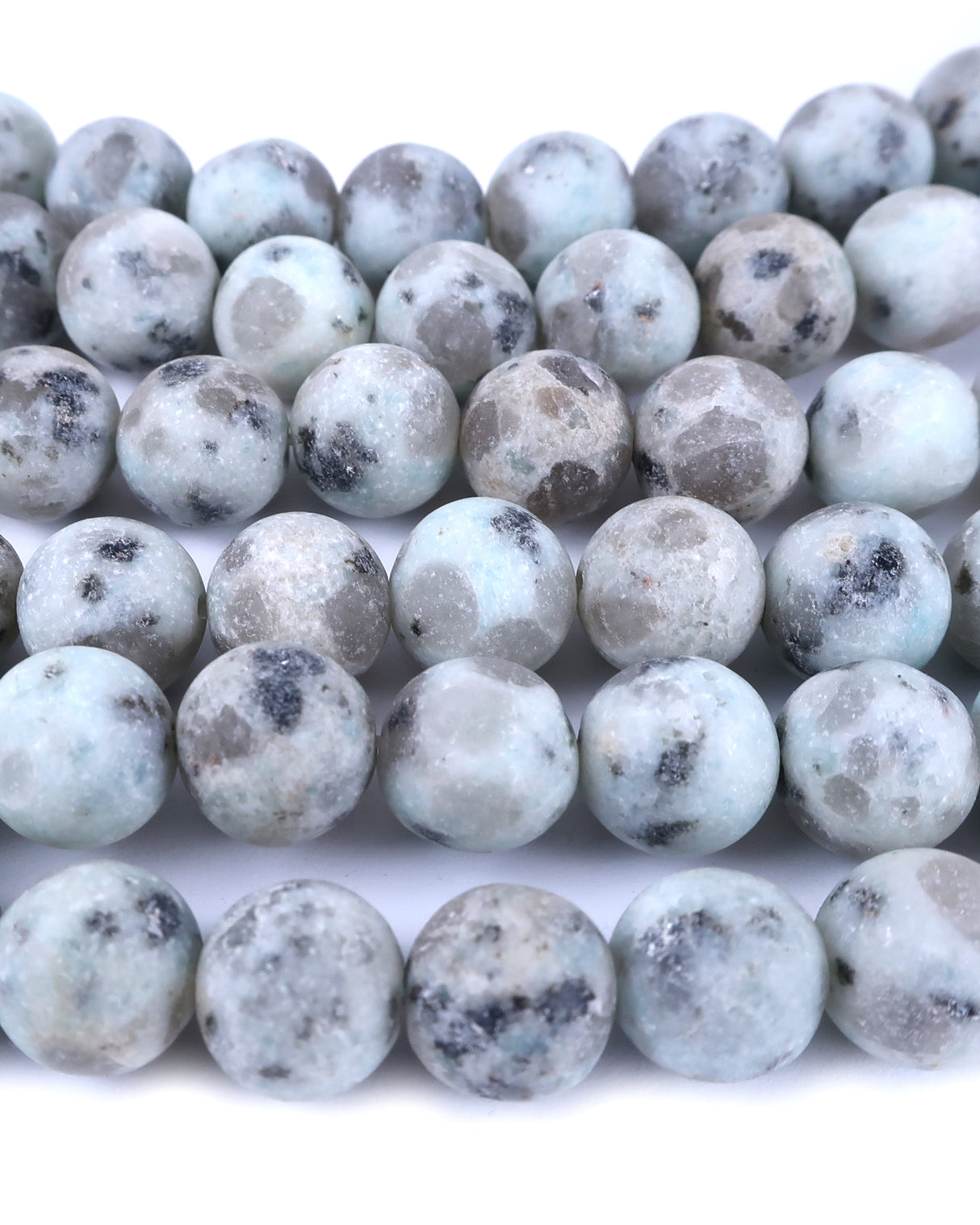 10mm · Frosted · Kiwi Jasper · Round Beads · 15" full strand