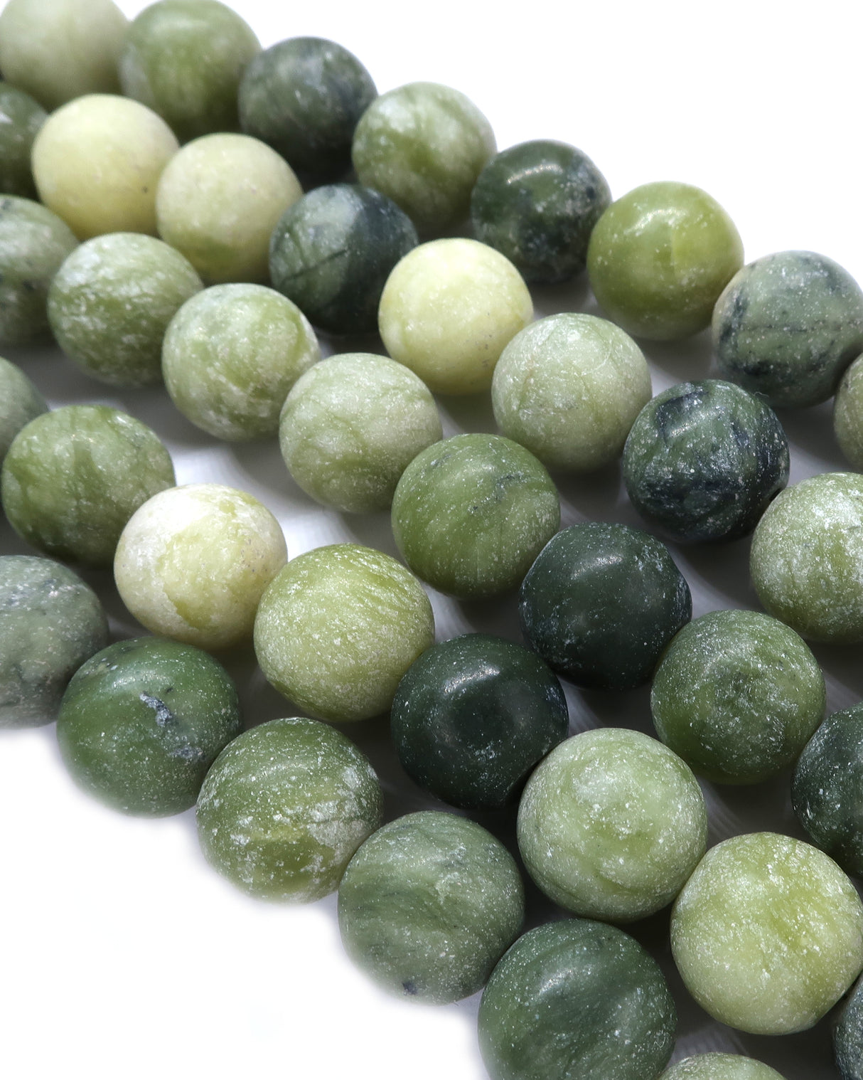 10mm · Frosted · Taiwan Jade · Round Beads · 15" full strand