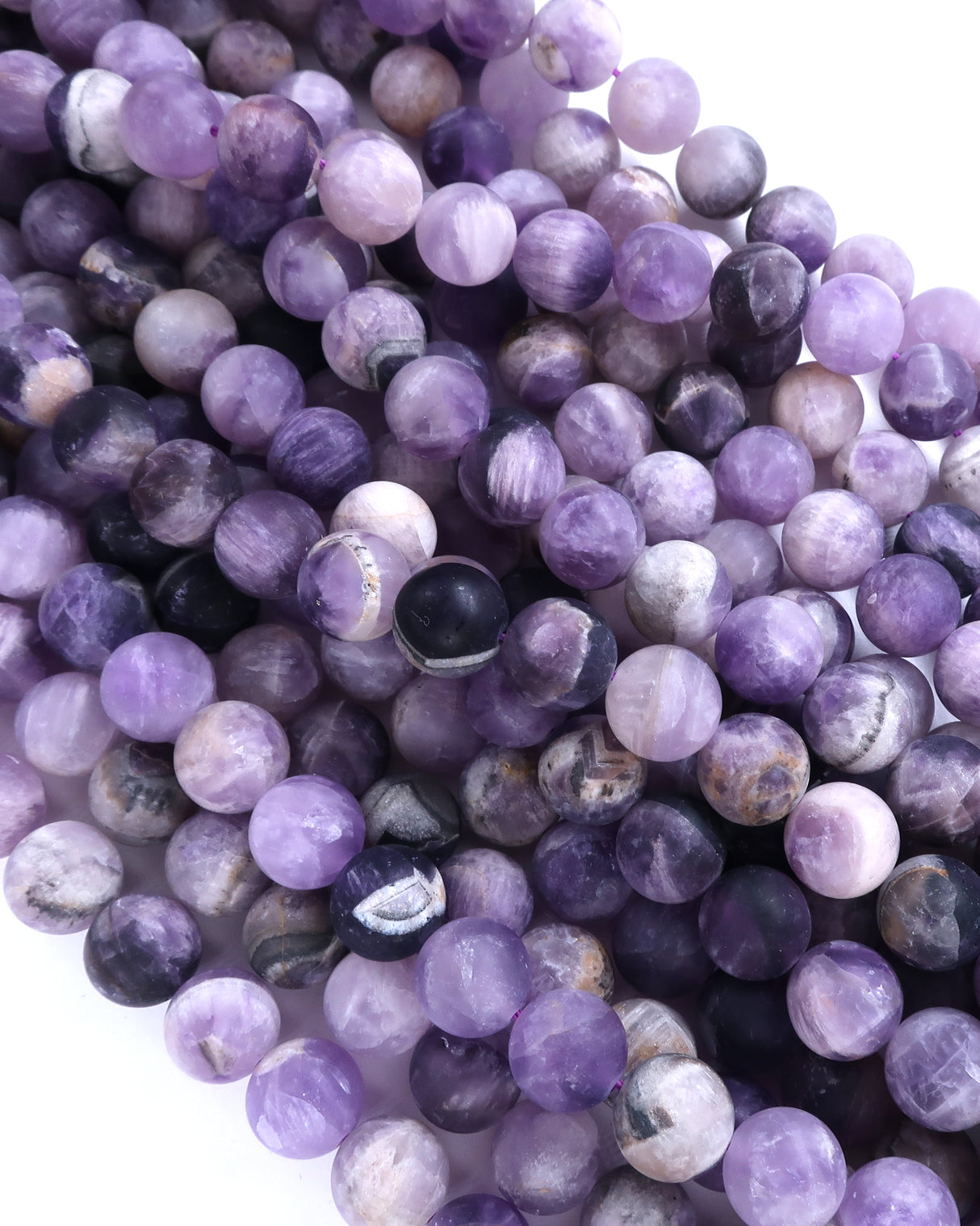 10mm · Frosted · Amethyst · Round Beads · 15" full strand