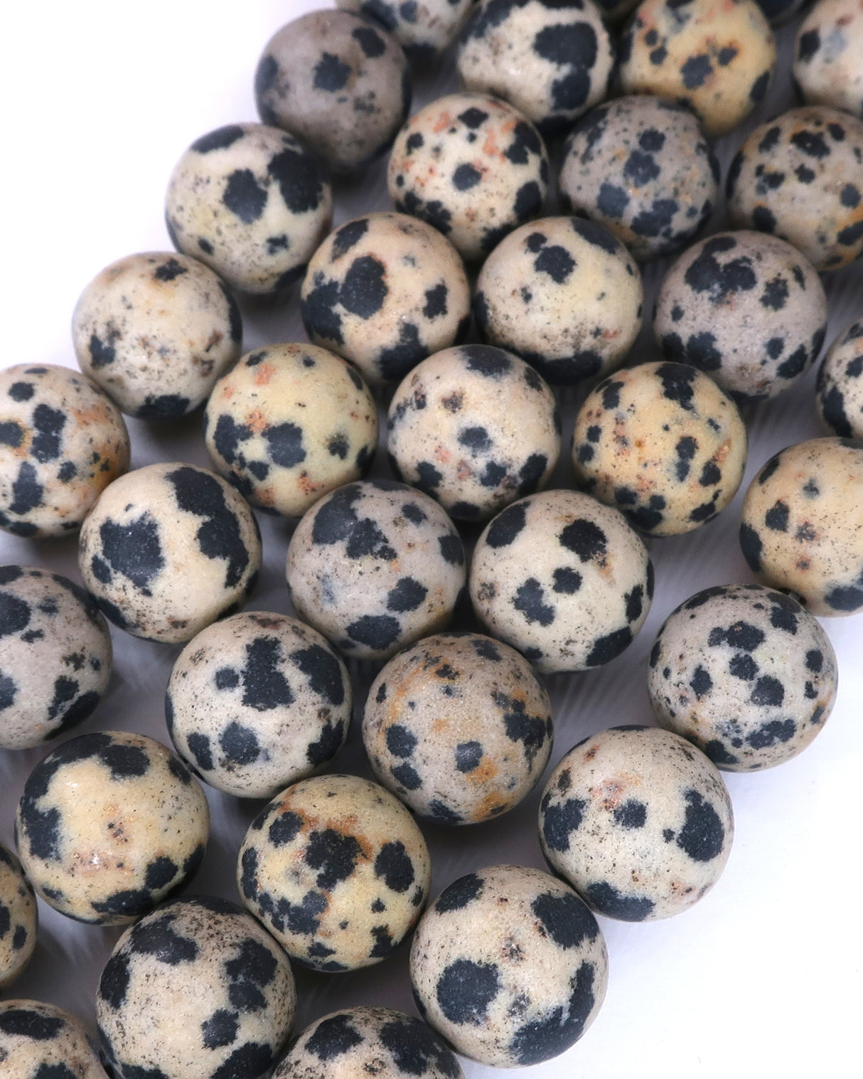10mm · Frosted · Dalmatian Jasper · Round Beads · 15" full strand