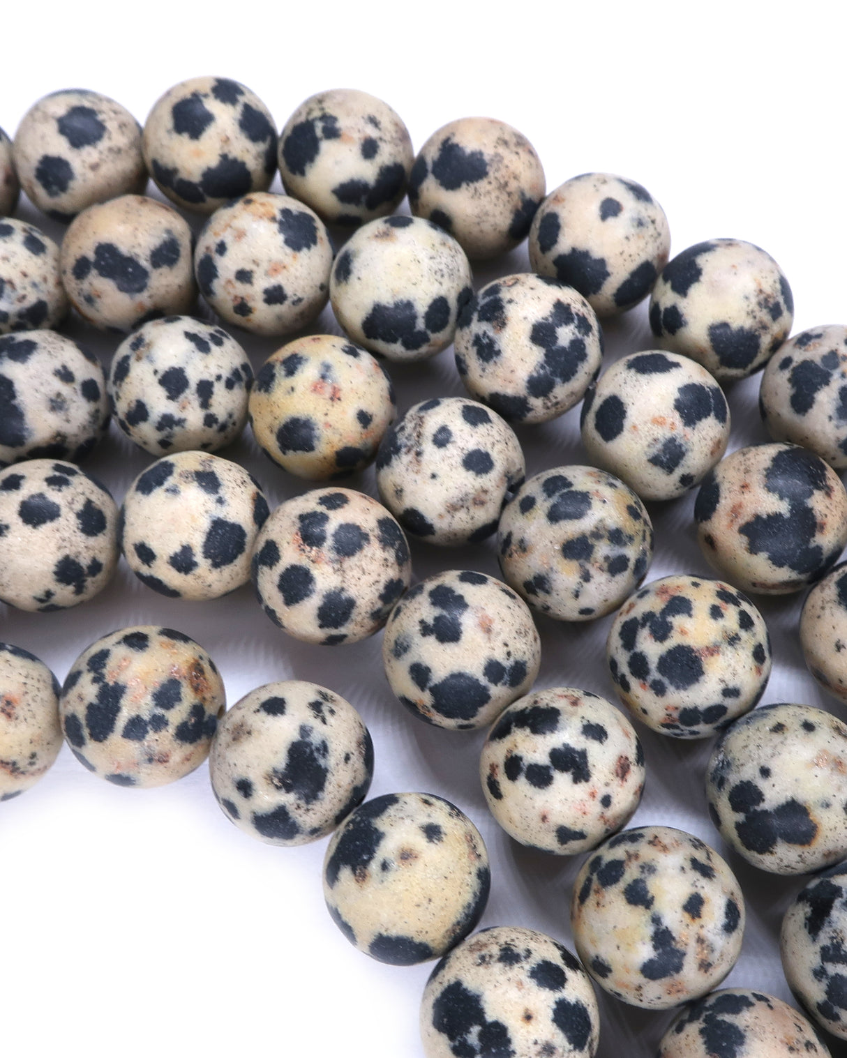 10mm · Frosted · Dalmatian Jasper · Round Beads · 15" full strand