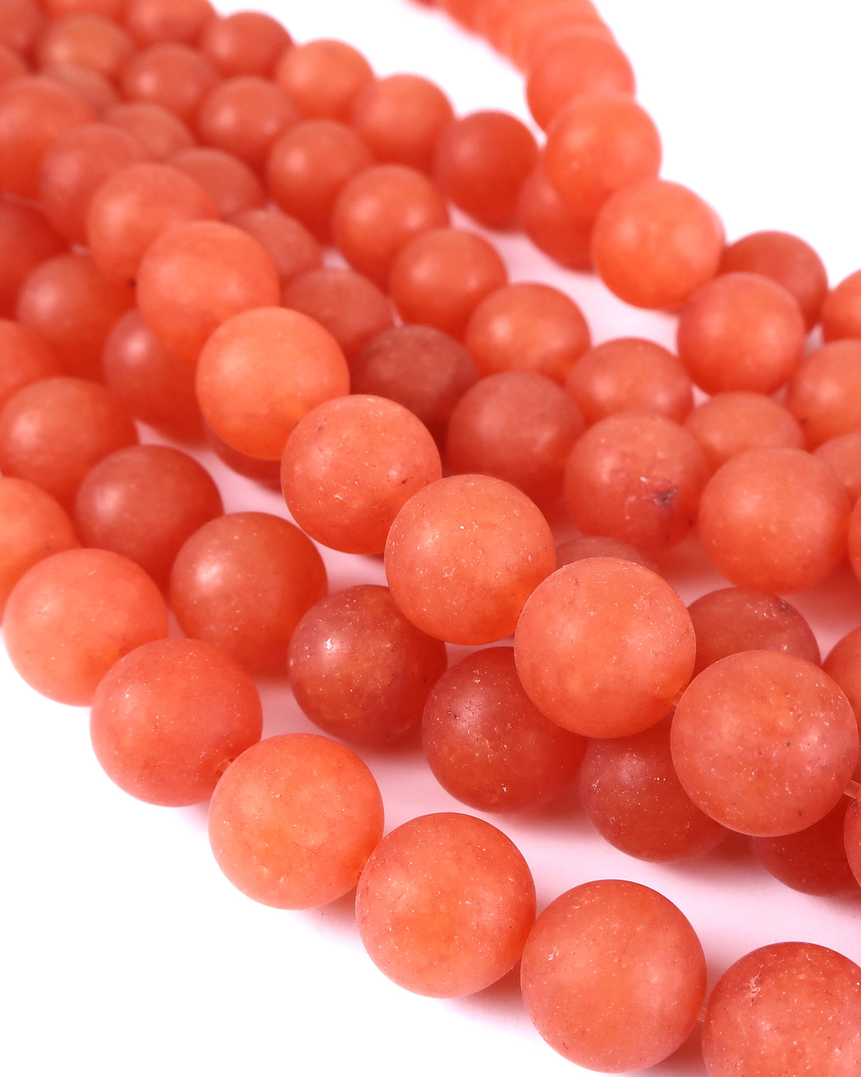 10mm · Frosted · Red Aventurine · Round Beads · 15" full strand