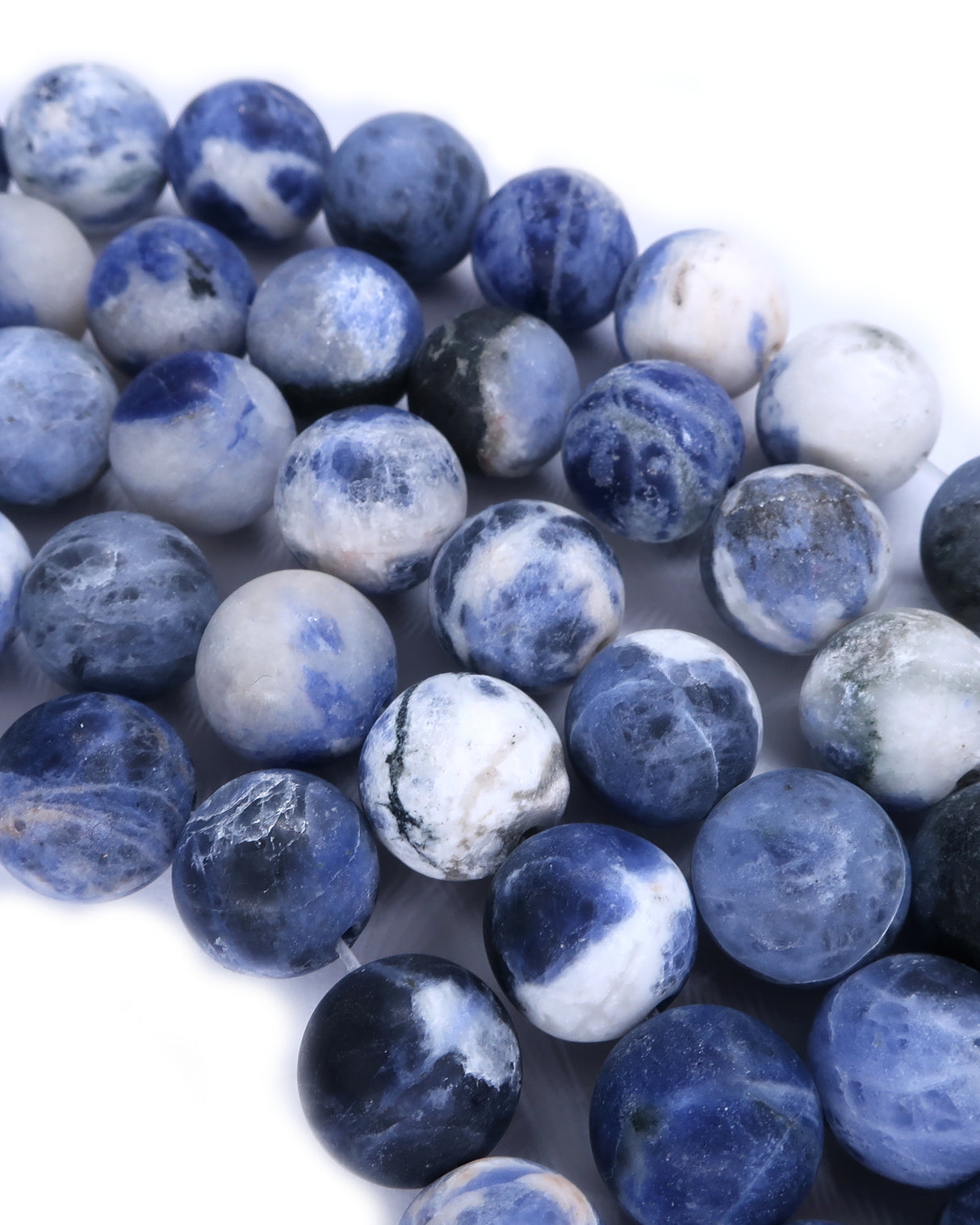 10mm · Frosted · Sodalite · Round Beads · 15" full strand