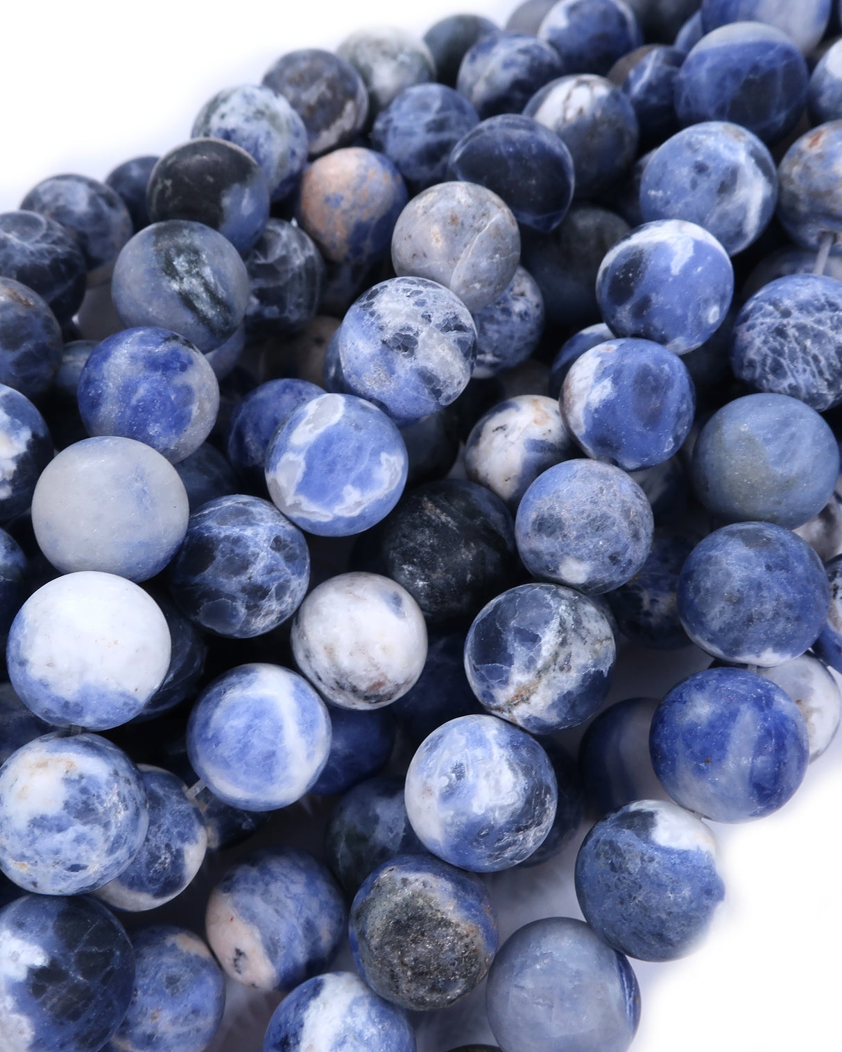 10mm · Frosted · Sodalite · Round Beads · 15" full strand