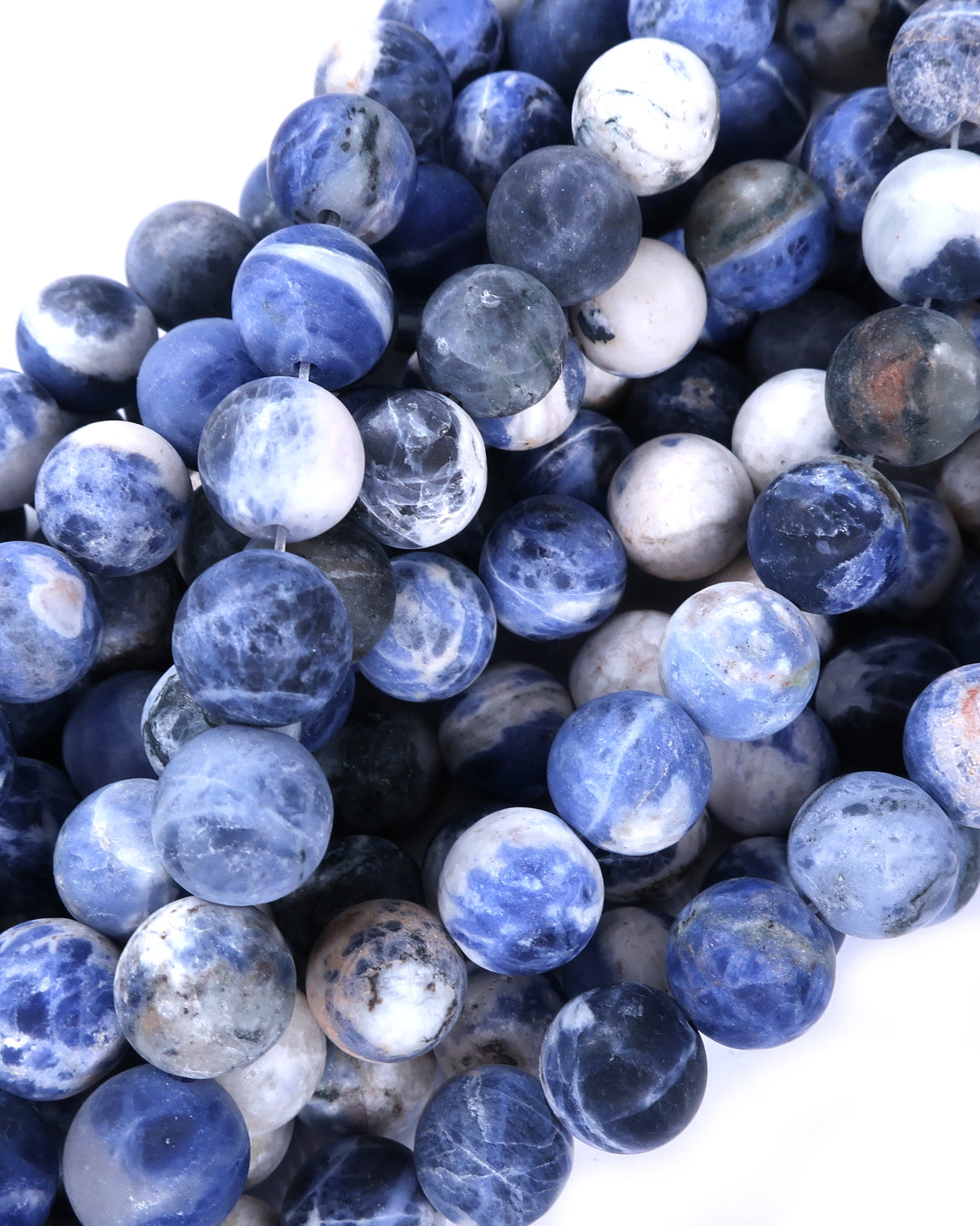 10mm · Frosted · Sodalite · Round Beads · 15" full strand