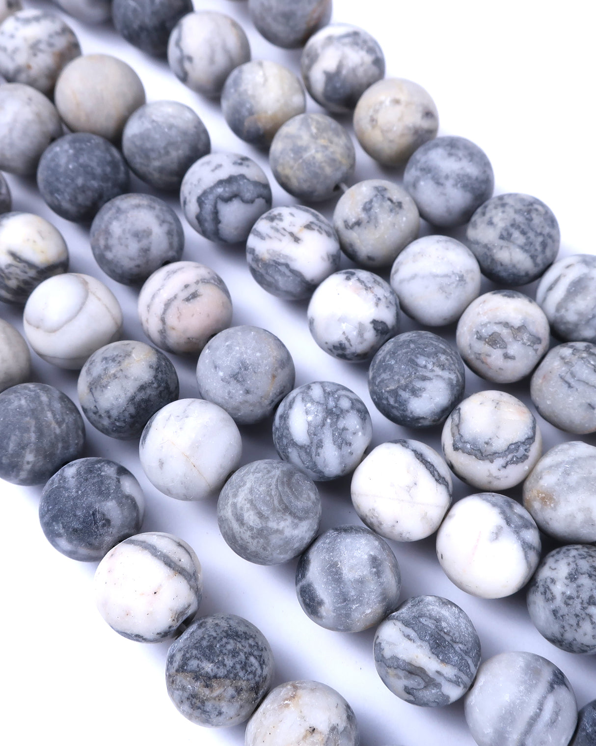 10mm · Frosted · Net Jasper · Round Beads · 15" full strand
