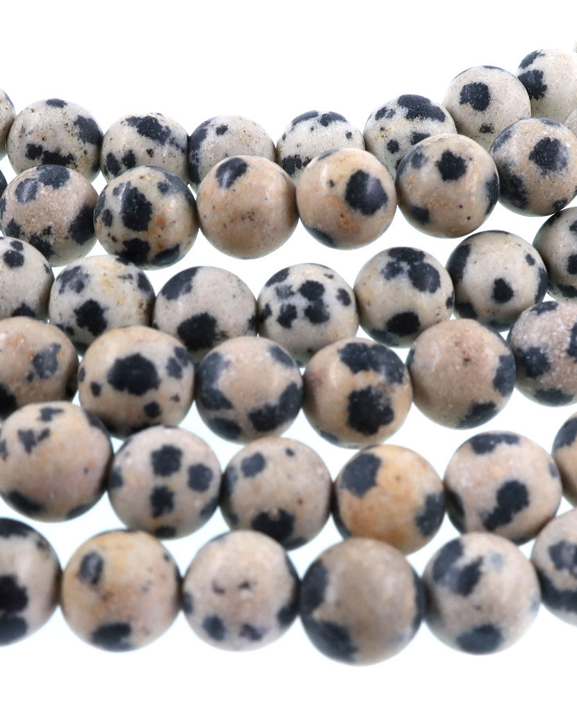 6mm Frosted Dalmatian Jasper round beads · 15"