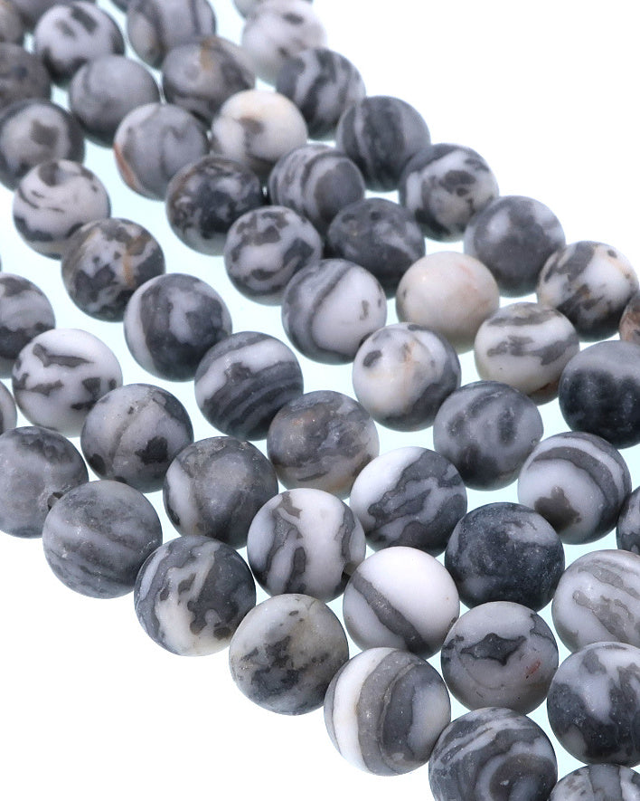 6mm Frosted Net Jasper round beads · 15"