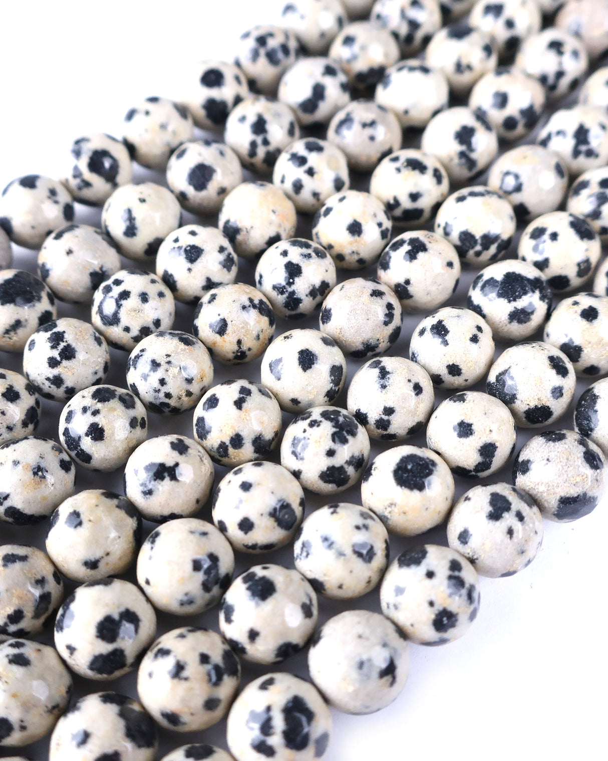 8mm · Faceted · Dalmatian Jasper · Round Beads · 15" full strand