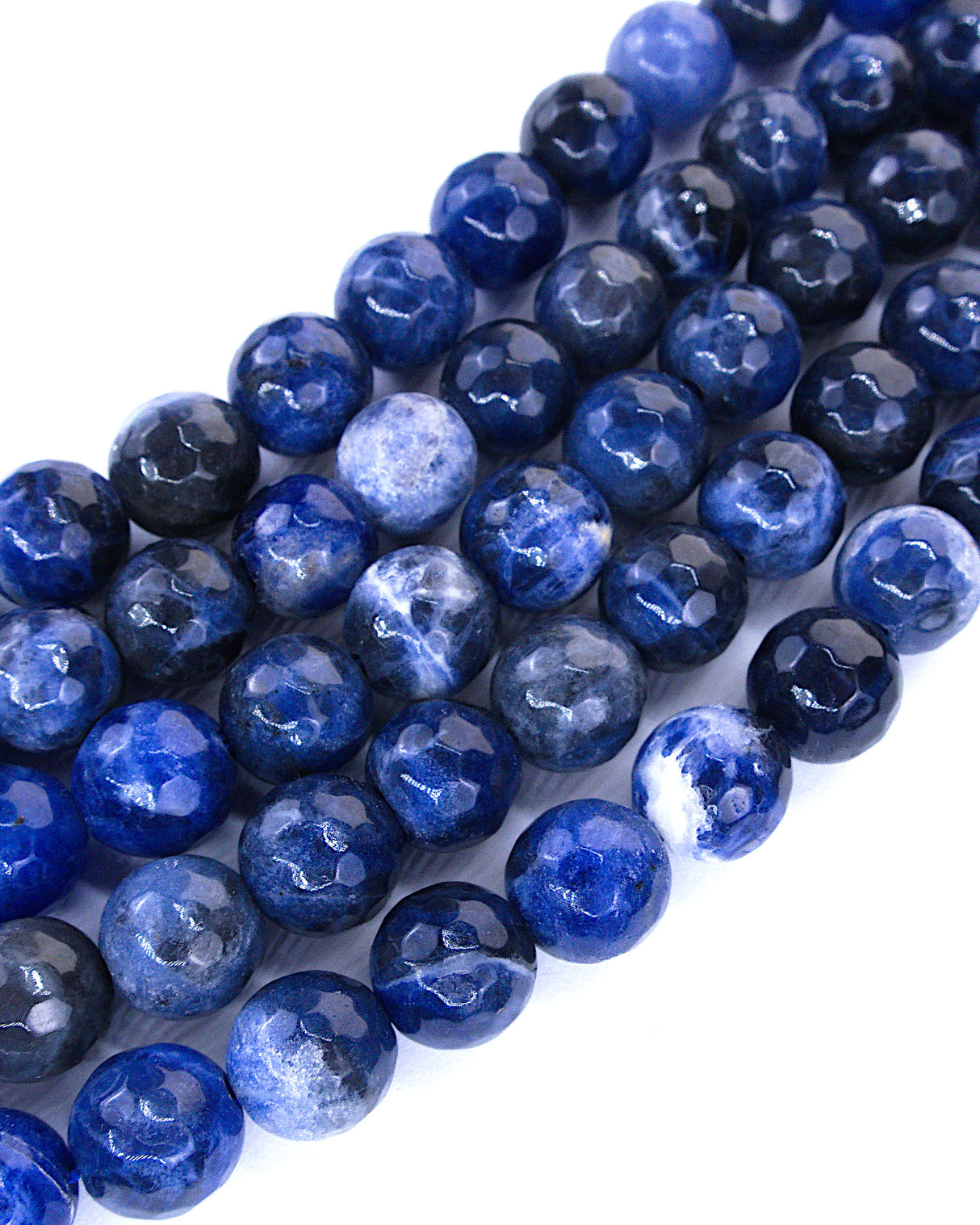 8mm · Faceted · Sodalite · Round Beads · 15" full strand