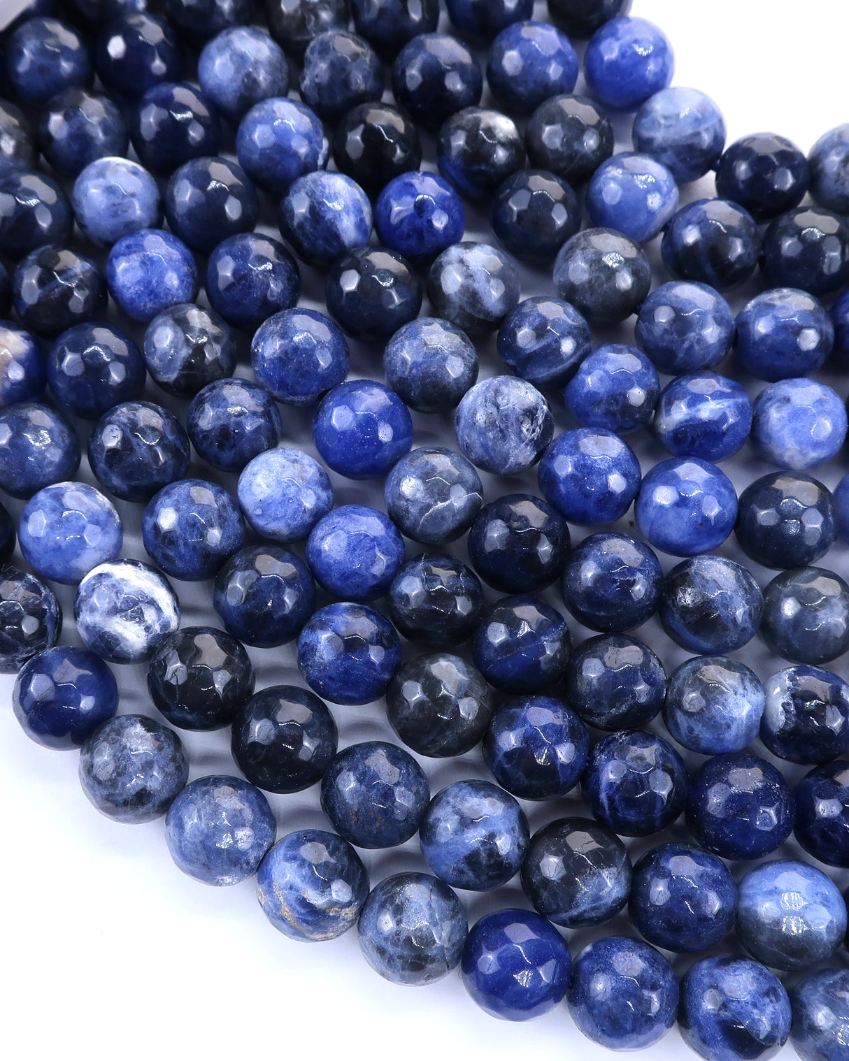 8mm · Faceted · Sodalite · Round Beads · 15" full strand
