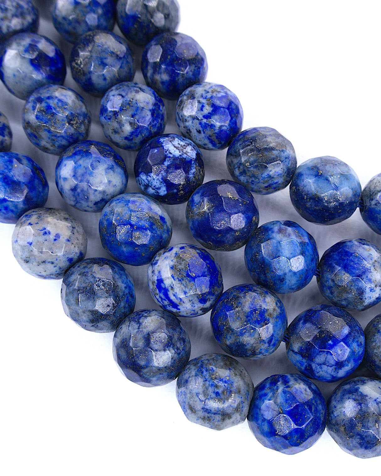 8mm · Faceted ·Lapis Lazuli · Round Beads · 15" full strand