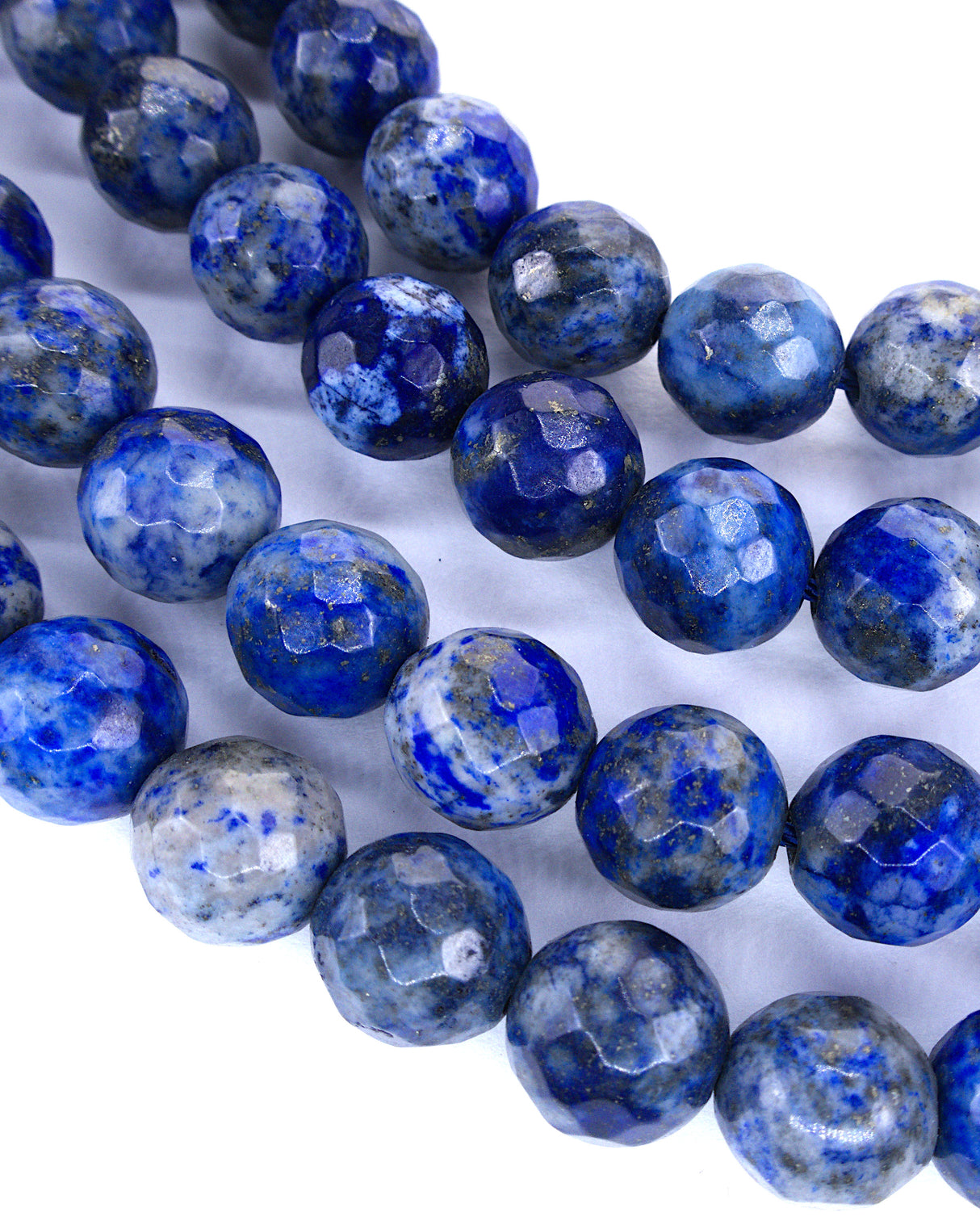 8mm · Faceted ·Lapis Lazuli · Round Beads · 15" full strand