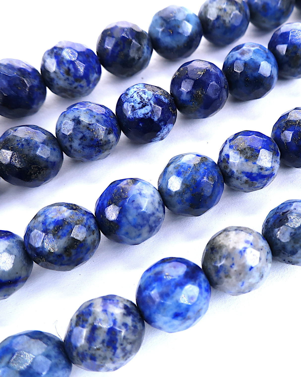 8mm · Faceted ·Lapis Lazuli · Round Beads · 15" full strand