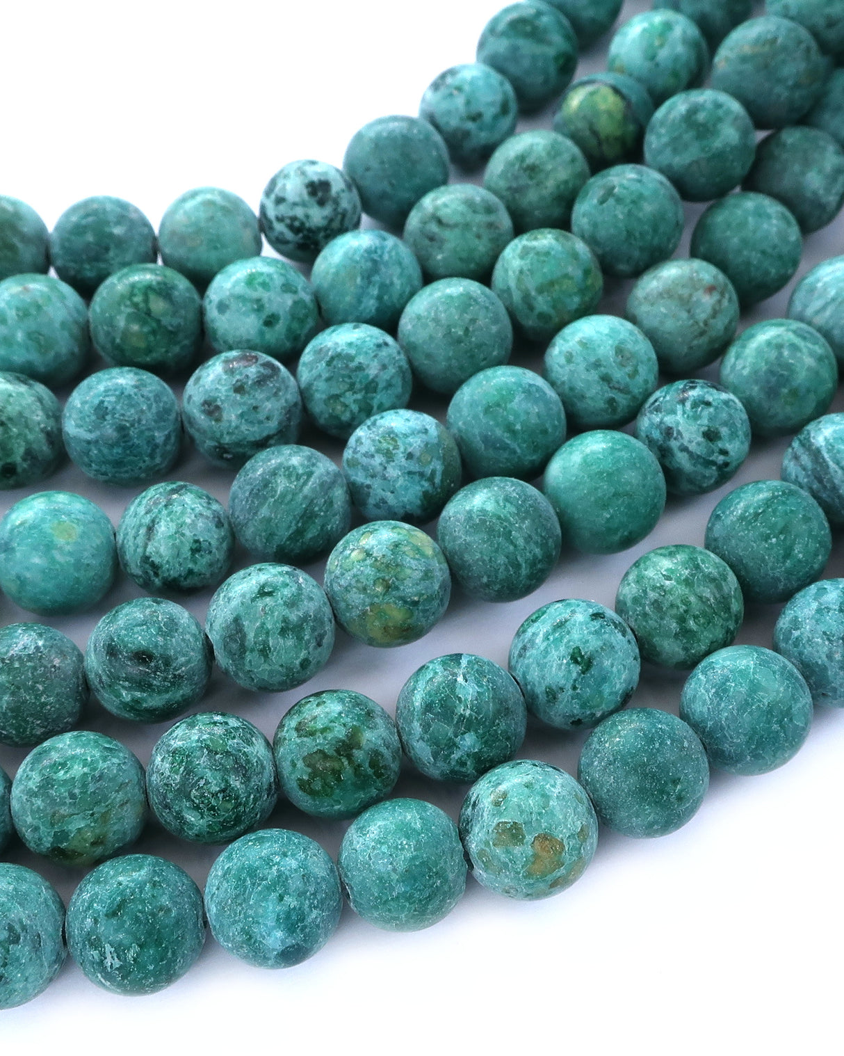 8mm · Frosted · Seagreen Crazy Agate · round beads · 15"