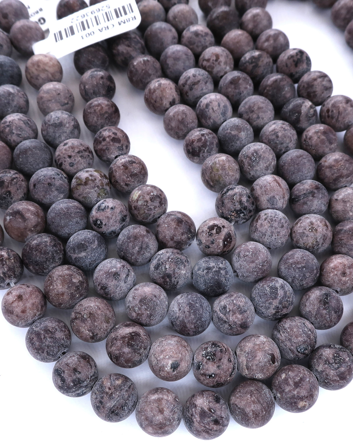 8mm · Frosted · Brown Crazy Agate · round beads · 15"
