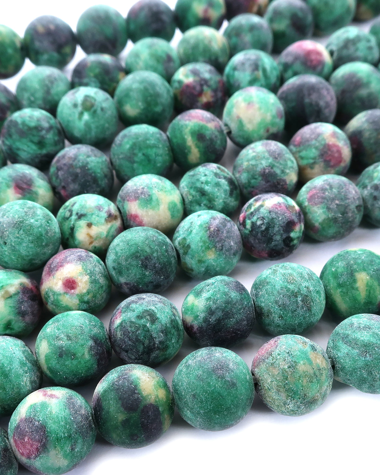 8mm · Frosted · Teal & Purple Crazy Agate · round beads · 15" (Copy)