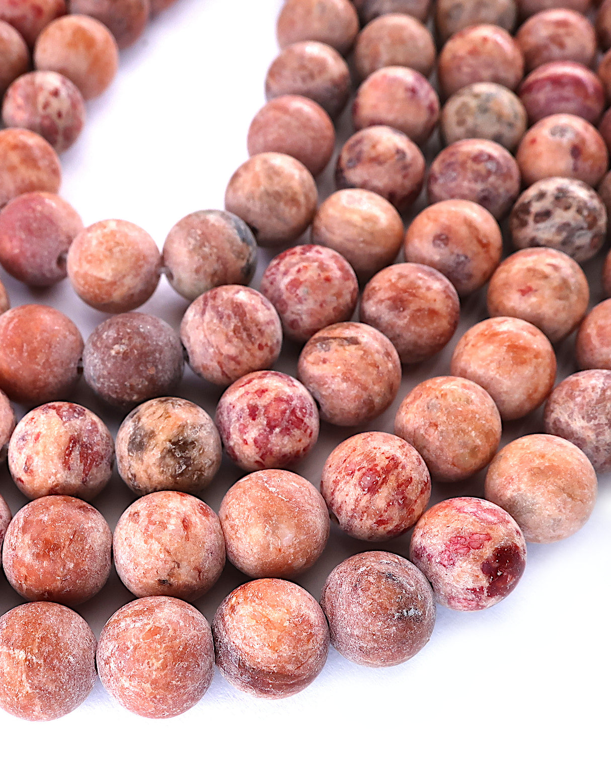 8mm · Frosted · Orange Crazy Agate · round beads · 15" (Copy)
