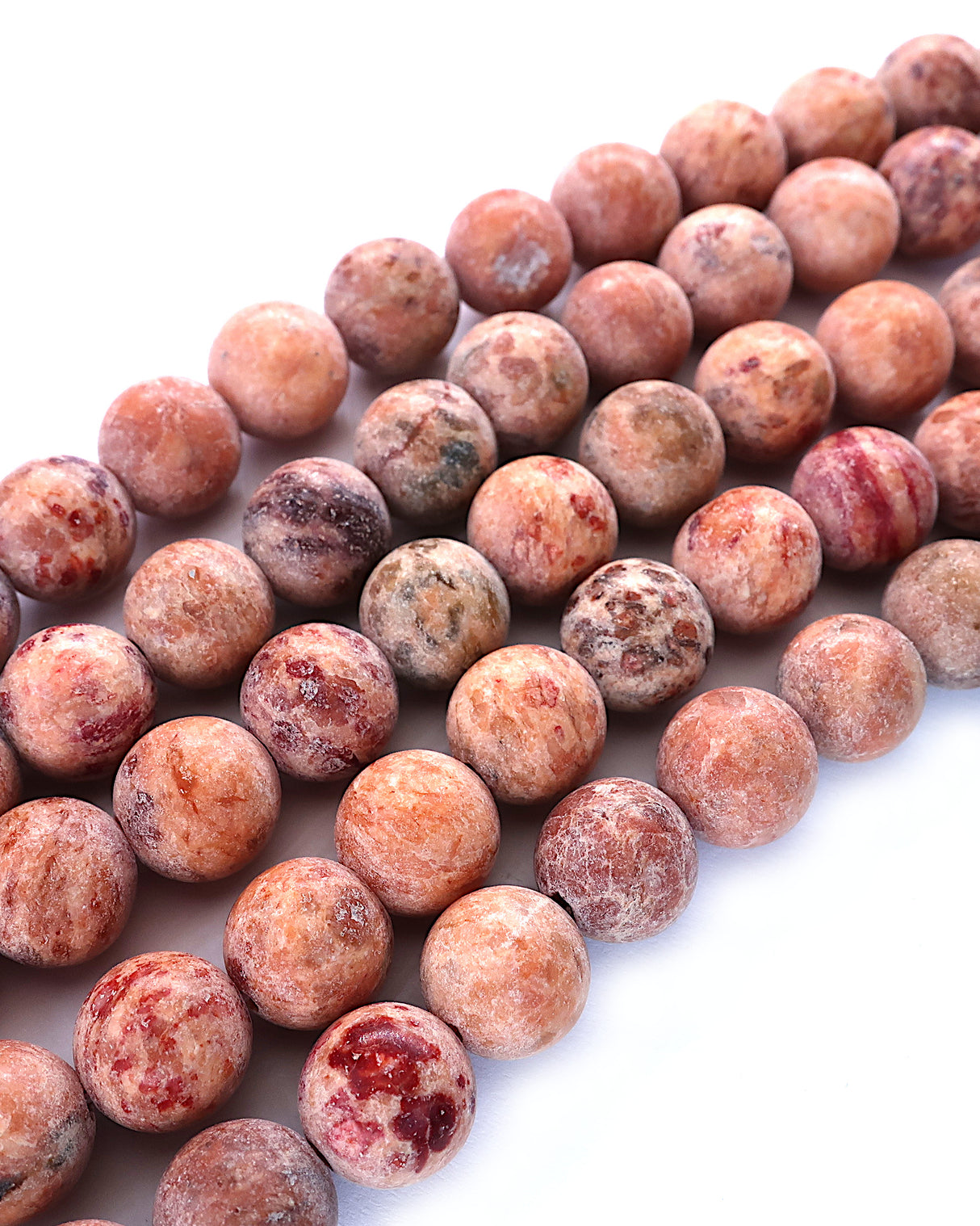 8mm · Frosted · Orange Crazy Agate · round beads · 15" (Copy)