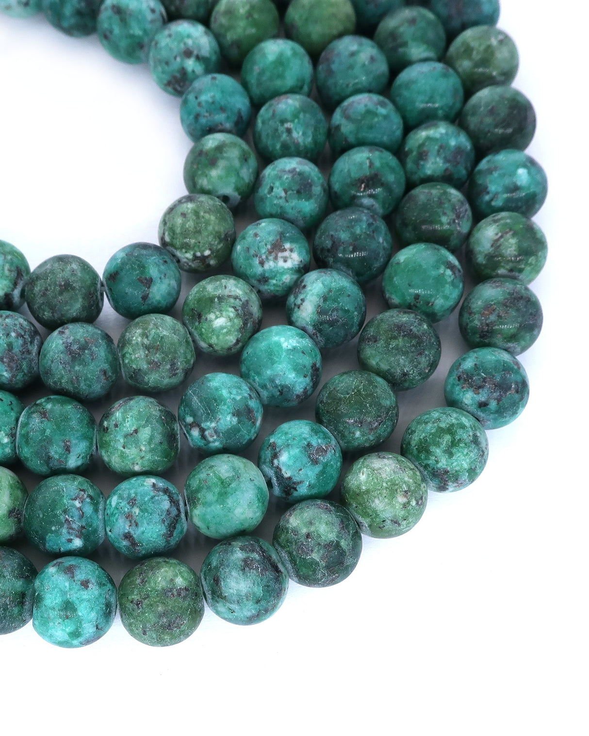8mm · Frosted · Dark Seagreen Crazy Agate · round beads · 15"