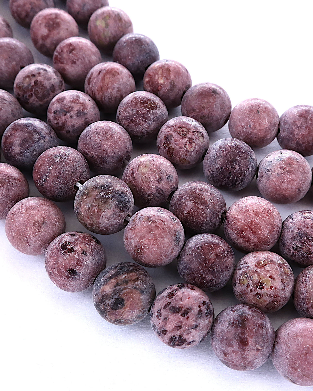 8mm · Frosted · Purple Crazy Agate · round beads · 15"