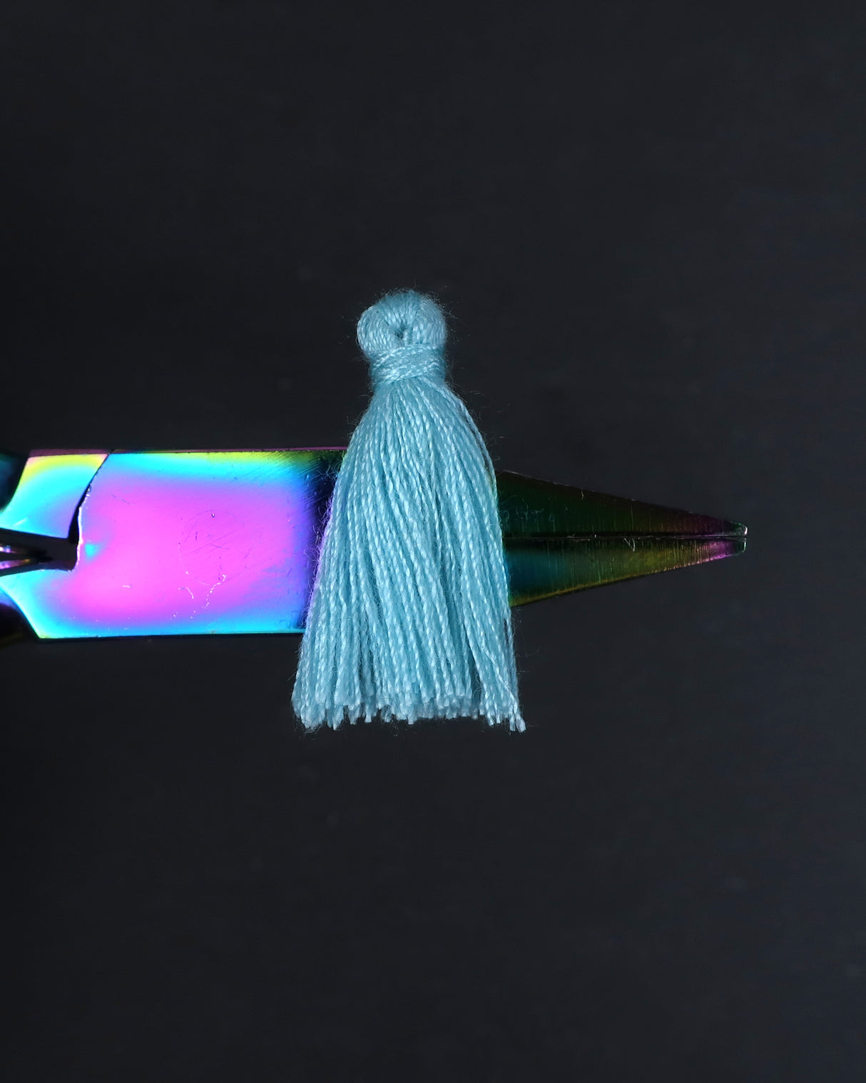 Mini Light Blue Tassels • 10 pack