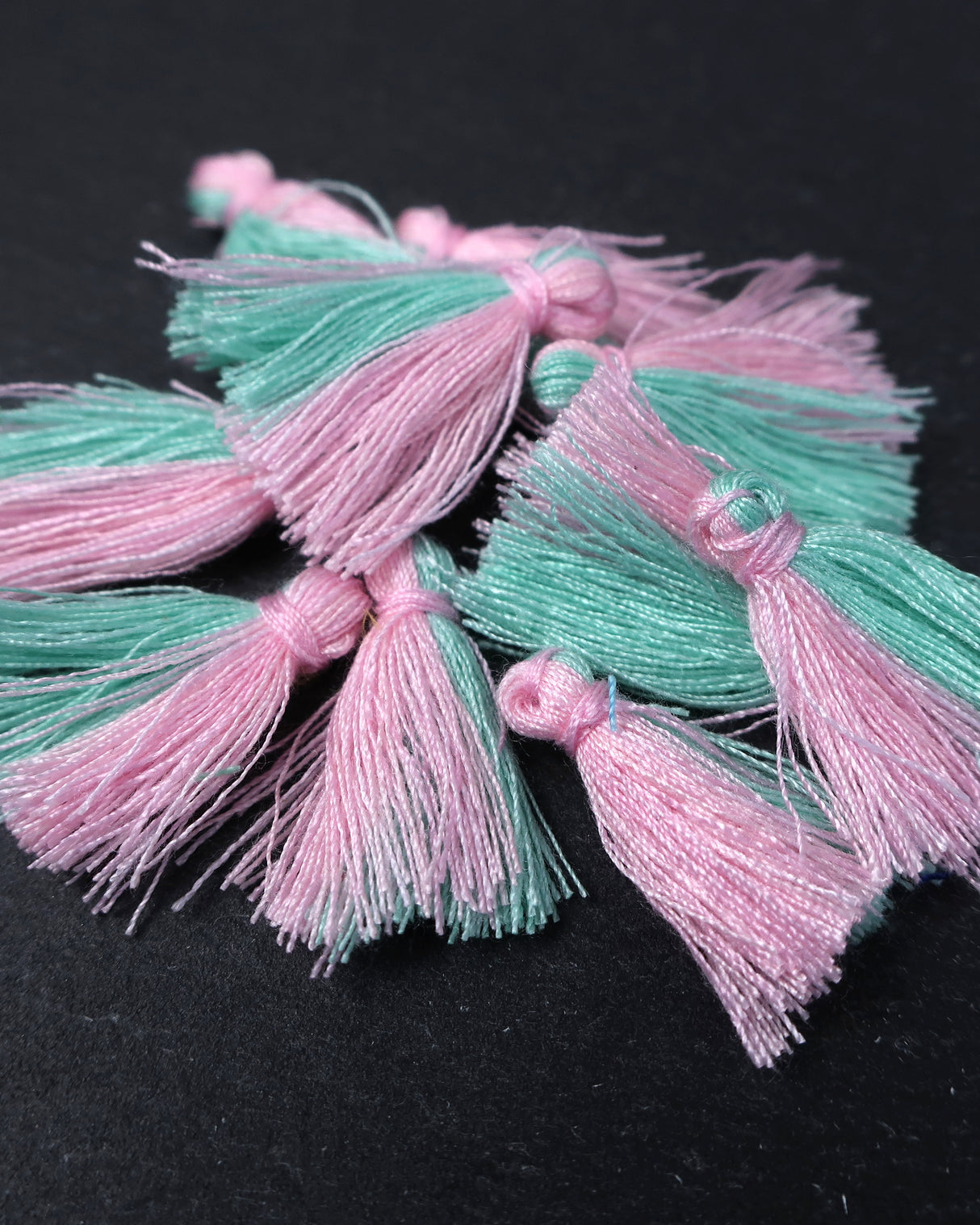 Mini Duo Pink & Mint Tassels · 10 pack