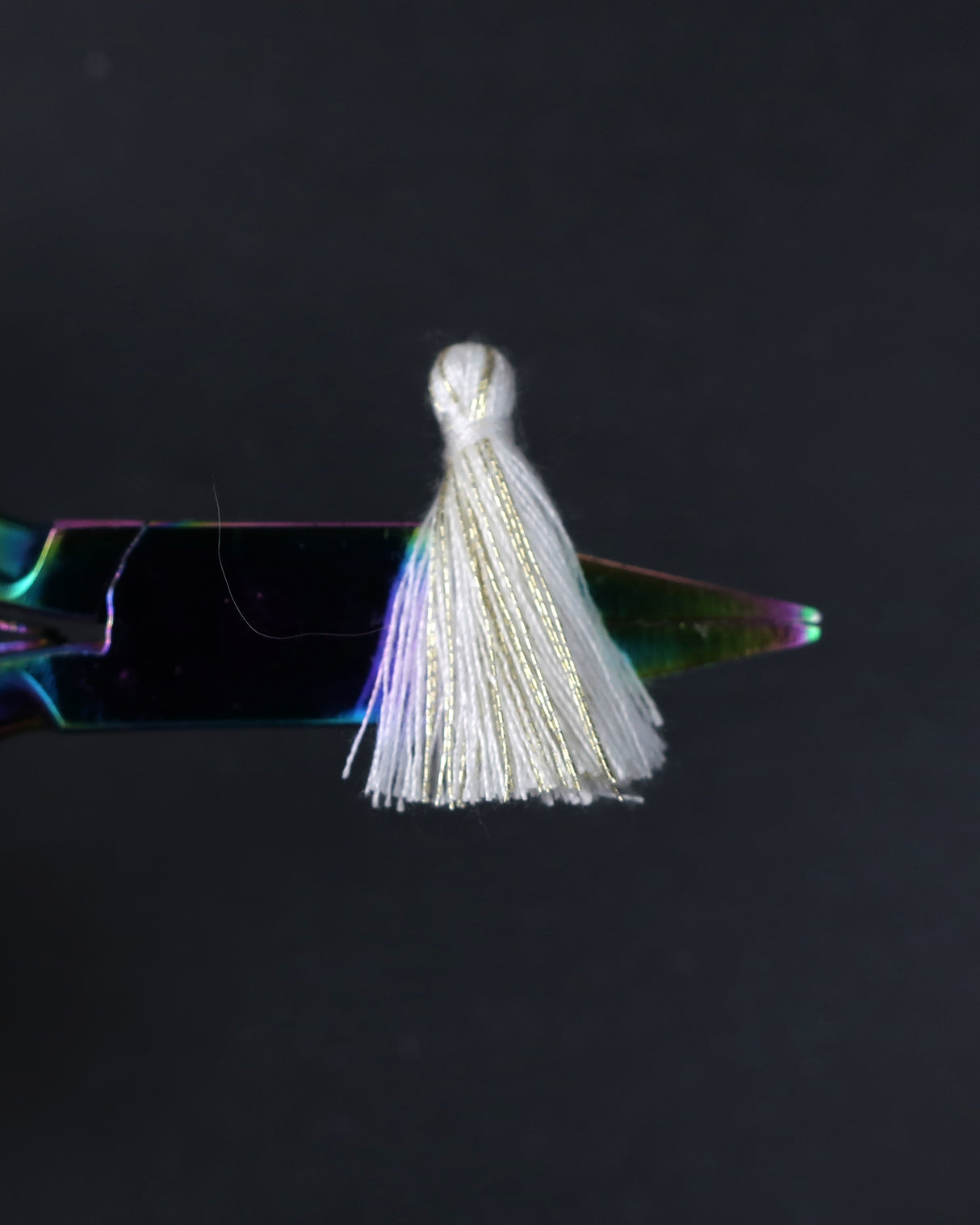 Mini Gold & White Tassels · 10 pack