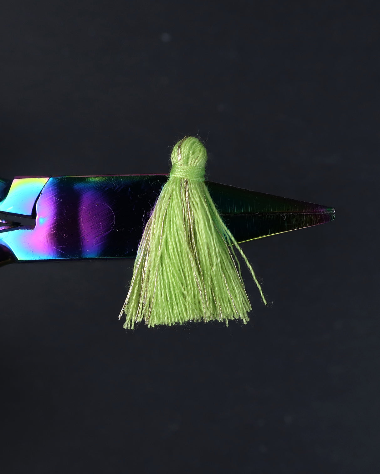 Mini Gold & Light Green Tassels • 10 pack