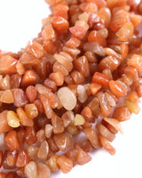 Medium Red Aventurine Chip Beads · 30" strand