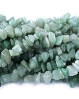 Medium Green Aventurine Chip Beads · 30" strand