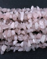 Medium Rose Quartz Chip Beads · 30" strand