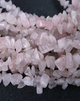 Medium Rose Quartz Chip Beads · 30" strand