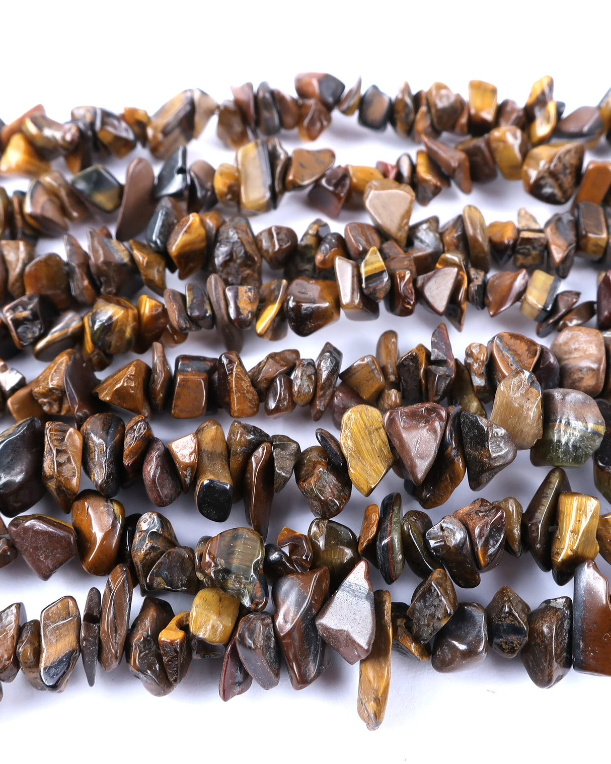 Medium Tigers Eye Chip Beads · 30" strand
