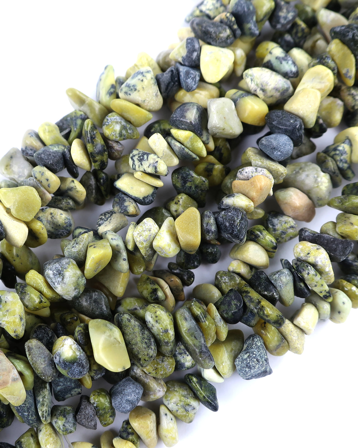 Medium Yellow Turquoise Chip Beads · 30" strand