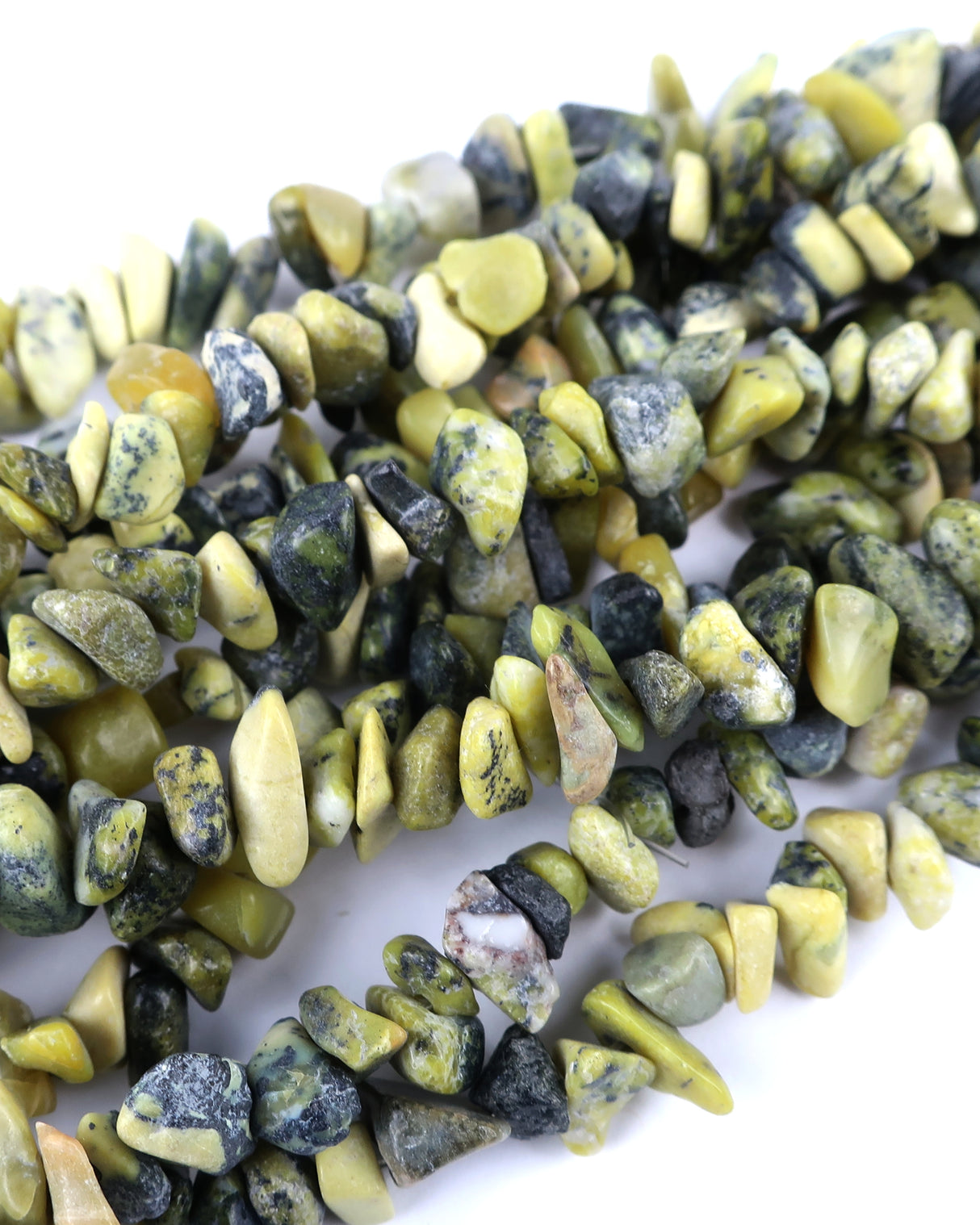 Medium Yellow Turquoise Chip Beads · 30" strand