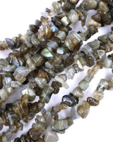 Medium Labradorite Chip Beads · 30" strand