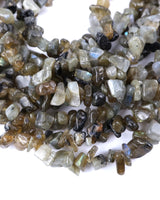 Medium Labradorite Chip Beads · 30" strand
