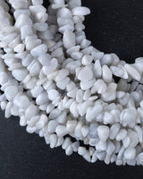 Medium White Feldspar Chip Beads · 30" strand
