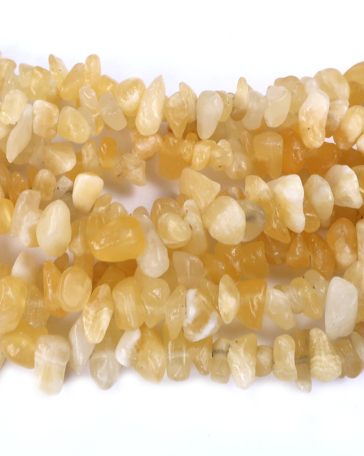 Medium Calcite Chip Beads · 30" strand