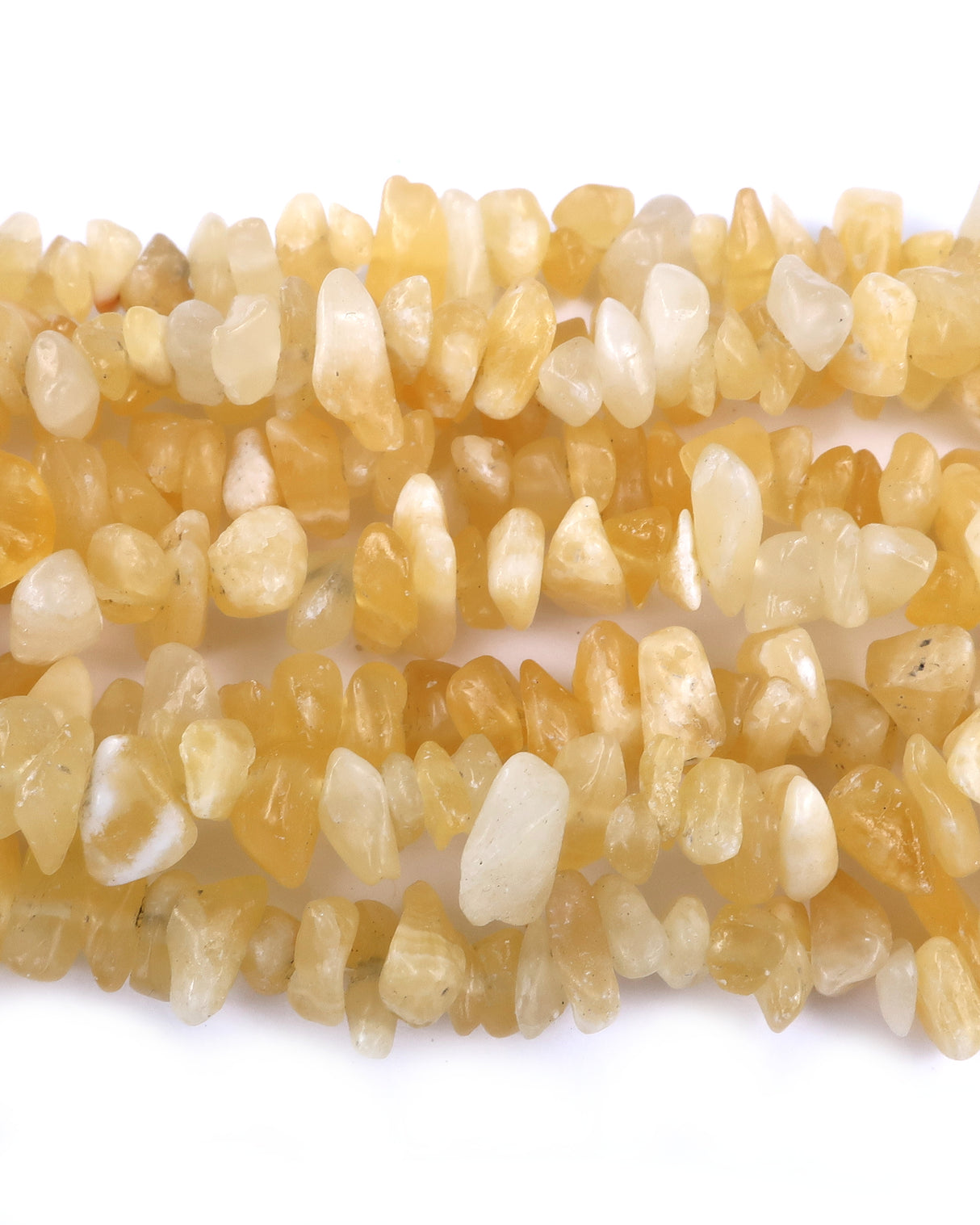 Medium Calcite Chip Beads · 30" strand